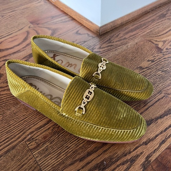 Sam Edelman Loraine Bit Loafers Olive Green Ribbed Velvet Corduroy 10 MSRP $150 - Picture 9 of 12